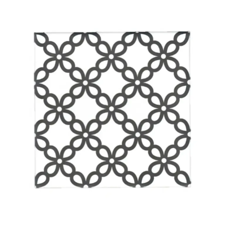 Terre d‘Azur Penedes vloertegel met decor 20x20cm wit/zwart - per 25 stuks Korting