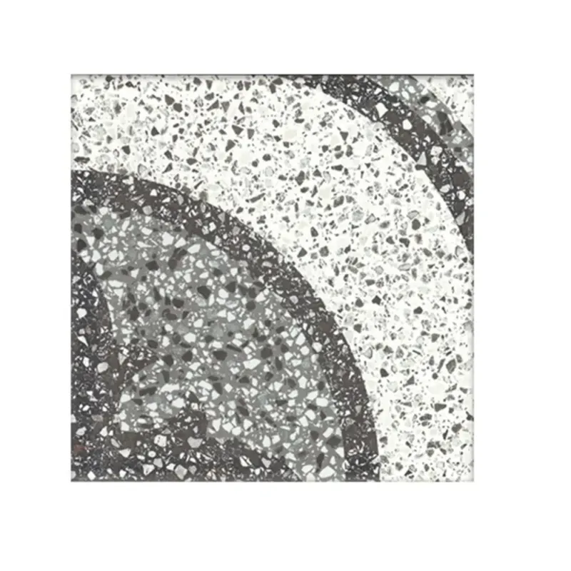 Express Levering Terre d‘Azur Terrazzo vloertegel met decor 20x20cm wit/zwart/grijs - per 25 stuks