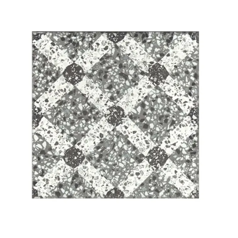 Terre d‘Azur Terrazzo vloertegel met decor 20x20cm wit/zwart/grijs - per 25 stuks Korting
