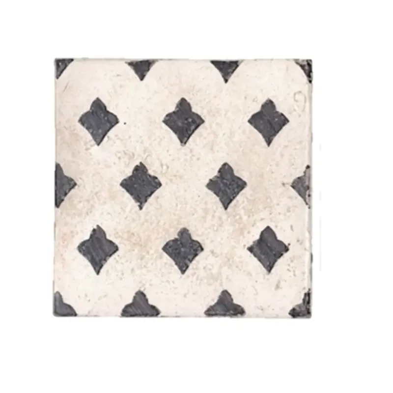 Op = Op Terre d‘Azur Tierra Royal wandtegel met decor 13x13cm wit - per 22 stuks