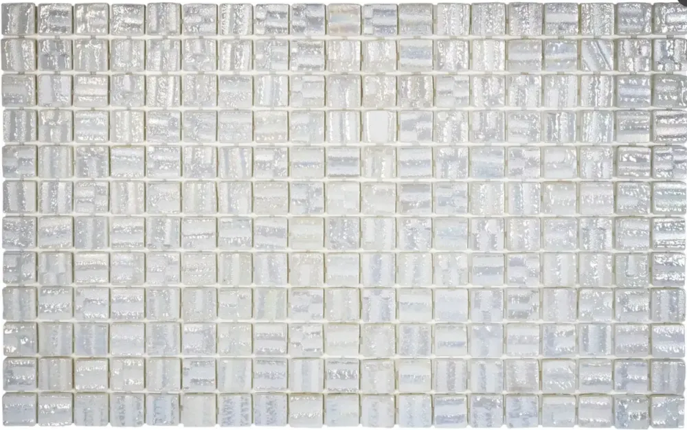 Tegelsample The Mosaic Factory Valencia glasmozaïek 3D tegels 32x52cm wit Uitverkoop