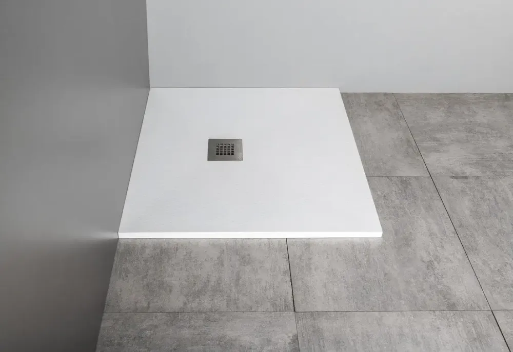 Gelco Mitia rechthoekige douchebak stone-look 140x100cm wit Laatste Versie