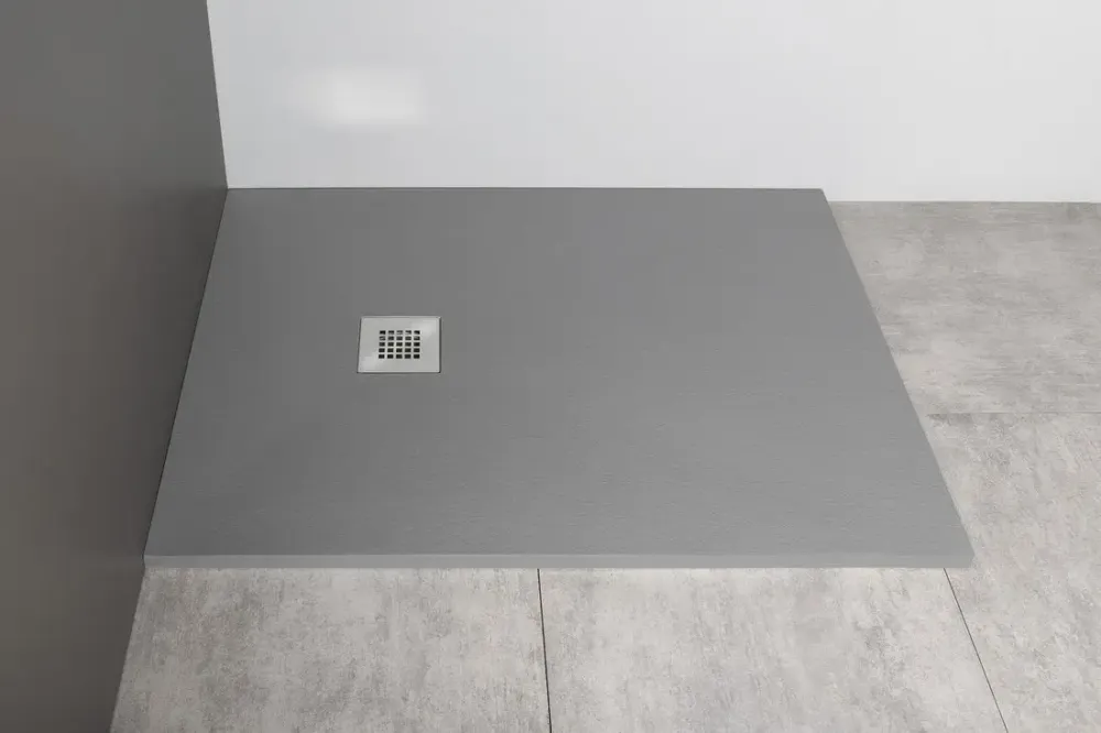 Uitverkoop Gelco Mitia rechthoekige douchebak stone-look 200x100cm grijs