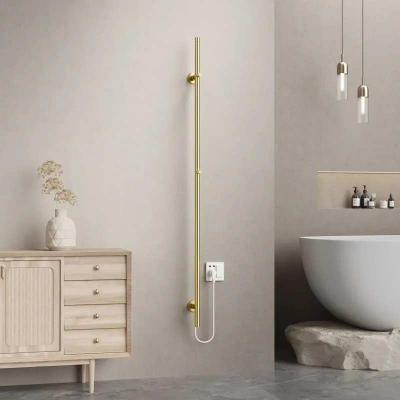 Sanigoods Lilia elektrische staafradiator 150cm goud geborsteld 60W Snelle Levering