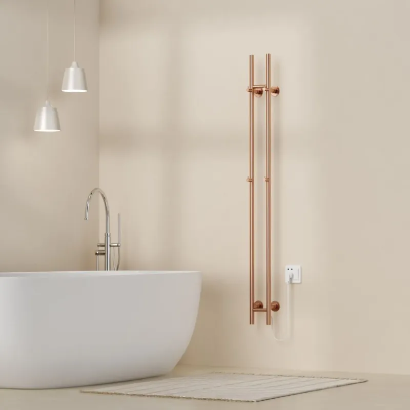 Sanigoods Lilia elektrische staafradiator dubbel 150cm koper geborsteld 120W Gecertificeerd