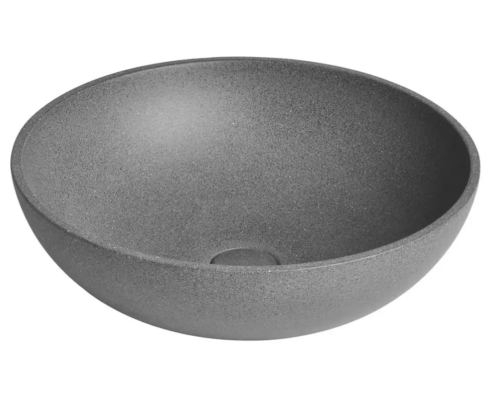 Beperkt Aanbod Sapho Turf betonnen waskom 44cm zwart graniet