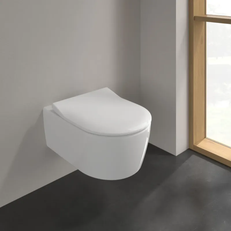 Favoriet Villeroy & Boch Avento randloos toilet CeramicPlus met dunne softclose zitting wit glans