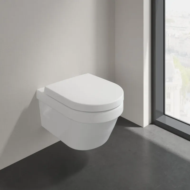 Weekendaanbieding Villeroy & Boch Architectura randloos toilet CeramicPlus ovaal met AntiBac wit glans