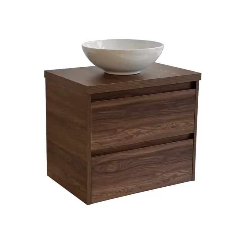 Shop Nu Sanicare Avenza badmeubel 65cm nera oak met ronde witte waskom
