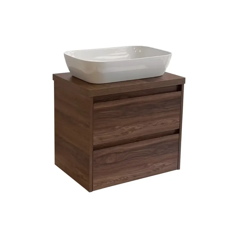Sanicare Avenza badmeubel 65cm nera oak met witte waskom 60x40cm Goedkoop