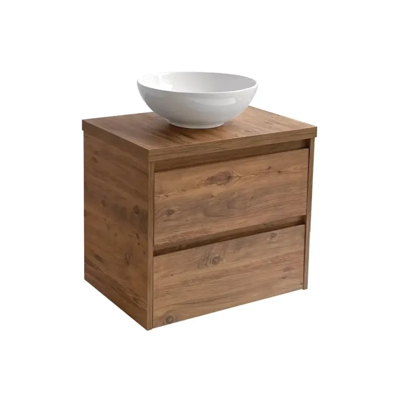 Nieuw Sanicare Avenza badmeubel 65cm arrano oak met ronde witte waskom