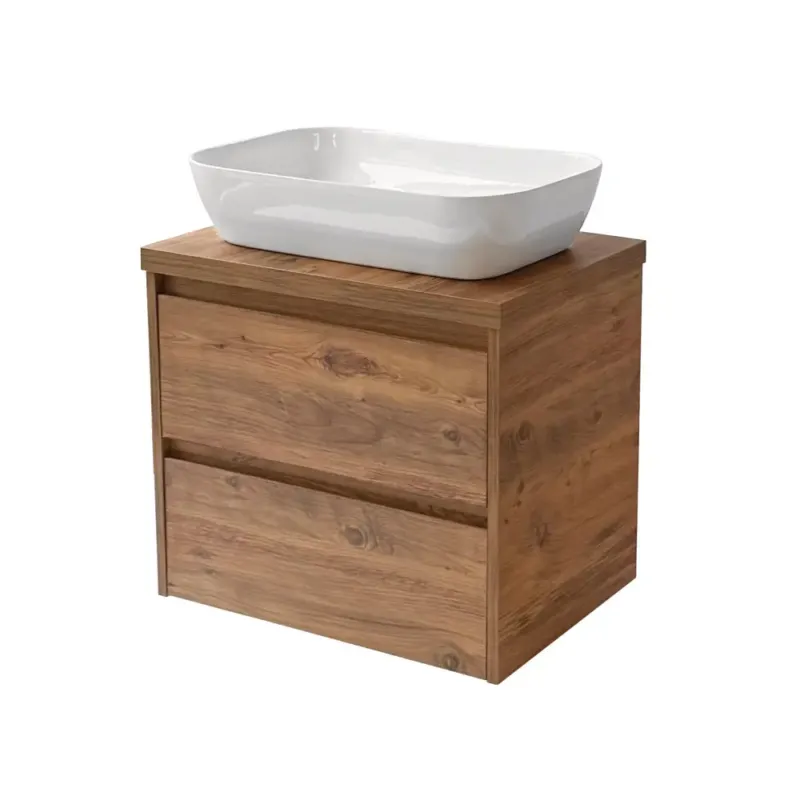 Nu Kopen Sanicare Avenza badmeubel 65cm arrano oak met witte waskom 60x40cm