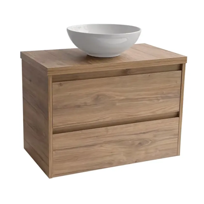 Sanicare Avenza badmeubel 80cm diveria oak met ronde witte waskom Must-Have