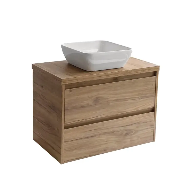 Koop Vandaag Sanicare Avenza badmeubel 80cm diveria oak met witte waskom 40x40cm