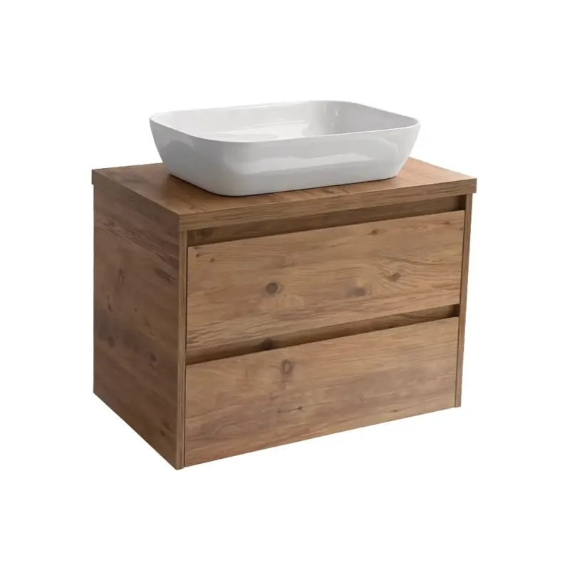 Korting Sanicare Avenza badmeubel 80cm arrano oak met witte waskom 60x40cm