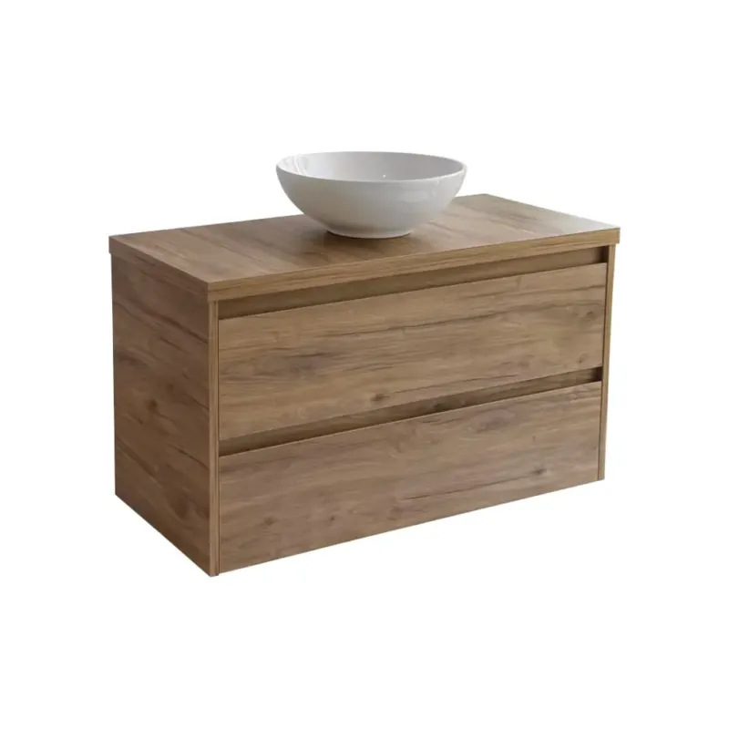Shop Nu Sanicare Avenza badmeubel 100cm diveria oak met ronde witte waskom