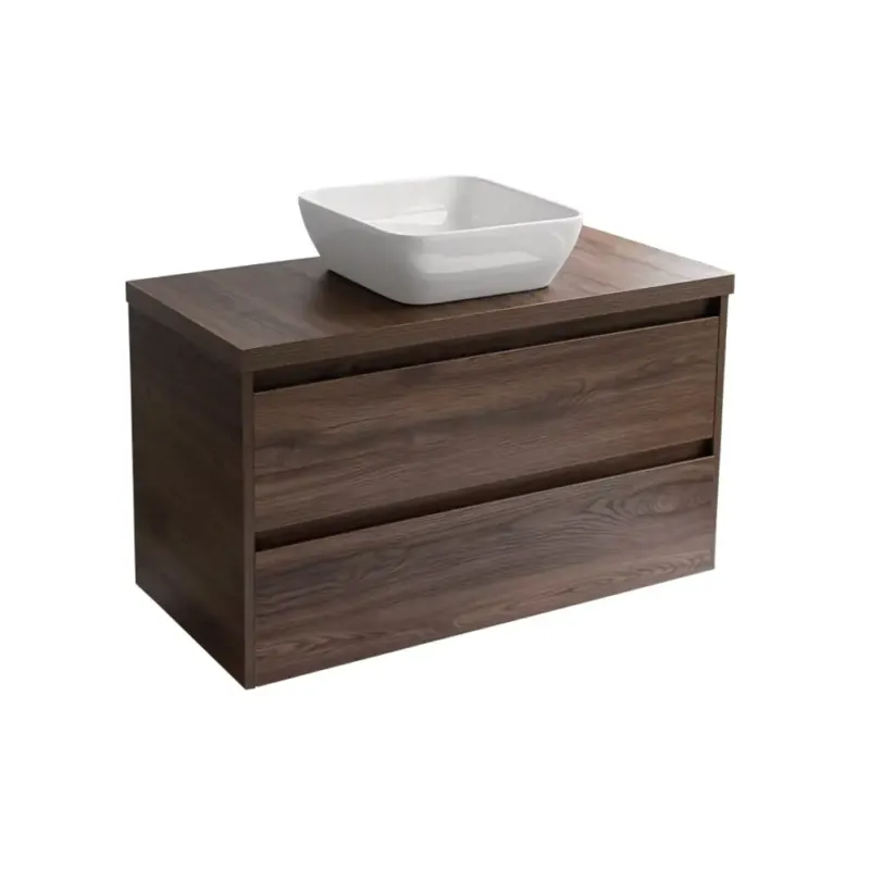 Meest Verkocht Sanicare Avenza badmeubel 100cm nera oak met witte waskom 40x40cm