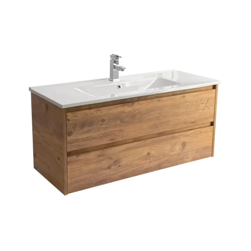 Premium Sanicare Avenza badmeubel 120cm arrano oak met enkele keramische wastafel wit