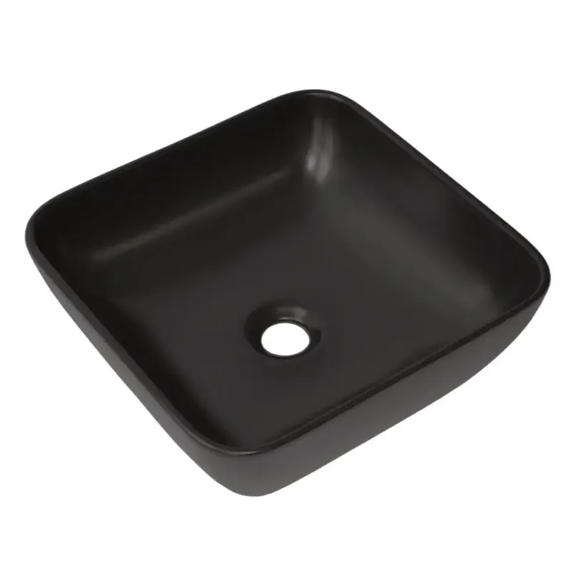 Sanicare Quattro keramische waskom 40x40cm zwart mat Populair