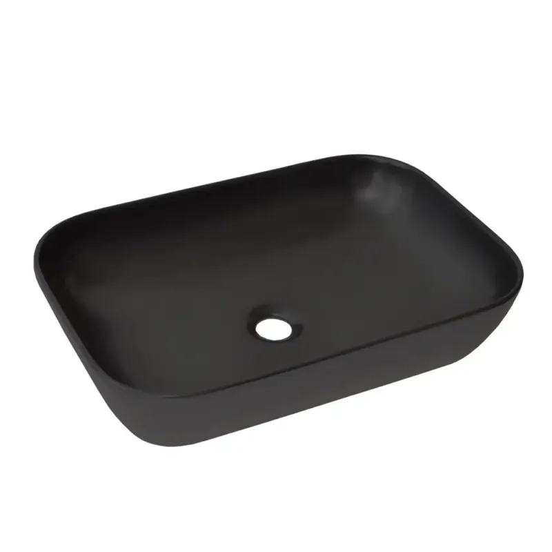 Dagaanbieding Sanicare Quattro keramische waskom 60x40cm zwart mat
