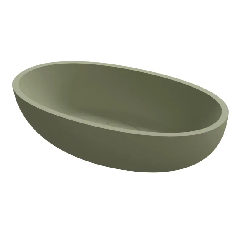 Hete Deal Riho Escala ovale waskom solid surface mosgroen