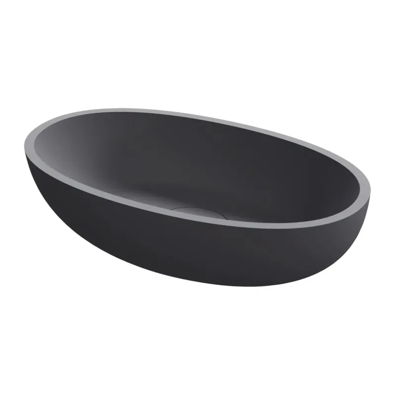 Laatste Versie Riho Escala ovale waskom solid surface antraciet mat