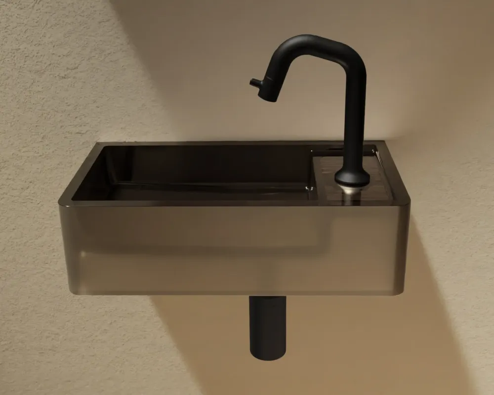 Rechtstreeks Van De Fabrikant Riho Frosted fontein solid surface met kraangat rechts frosted umber