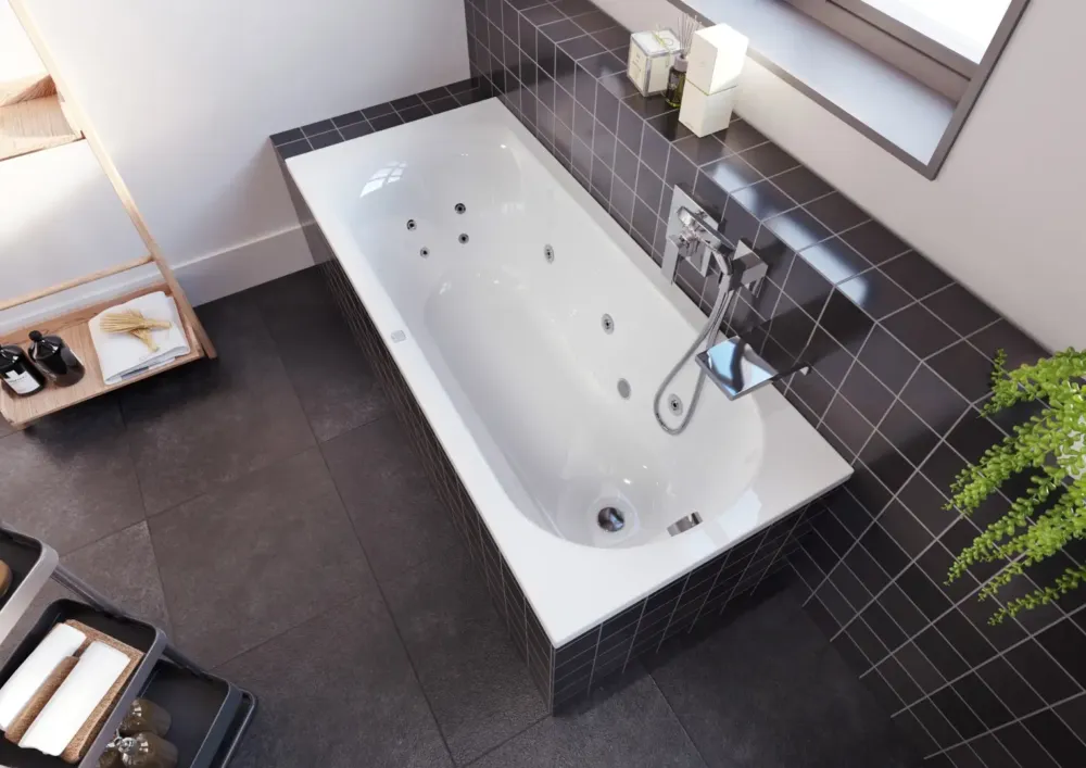 Riho Miami bubbelbad 170x70cm rechts wit glans met 6 + 4 + 2 hydrojets Flitsaanbieding