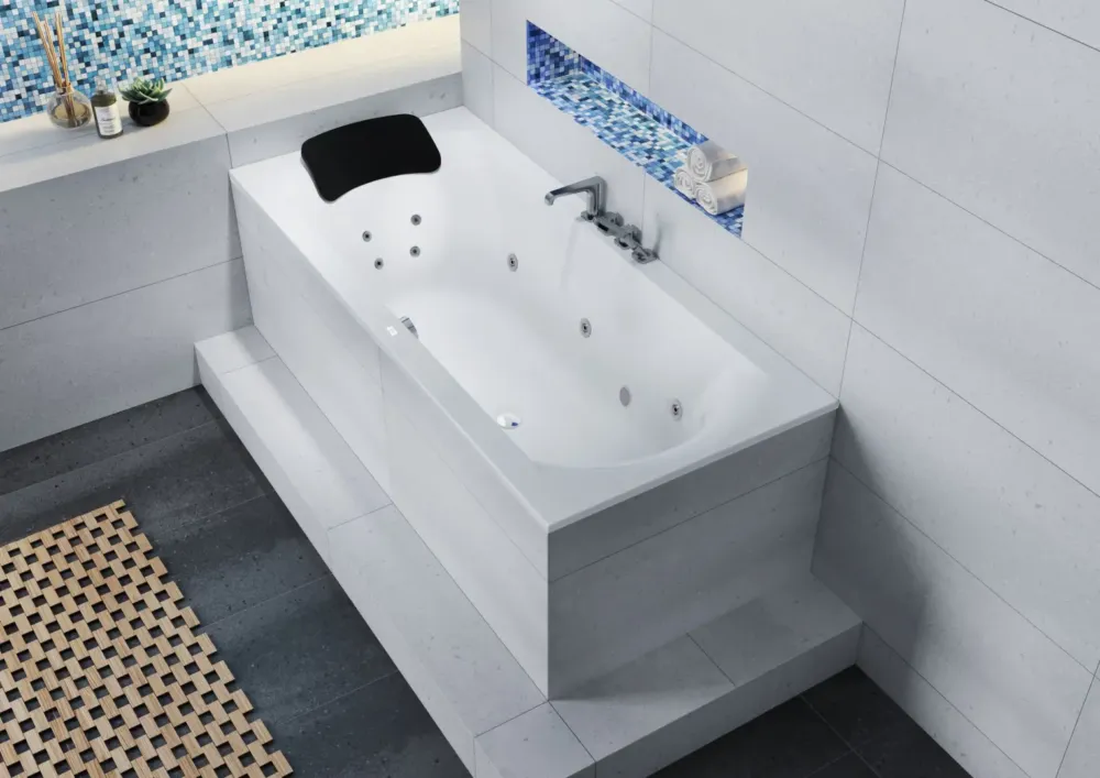 Weekendaanbieding Riho Lima bubbelbad 180x80cm wit glans pneumatisch met 6 + 4 + 2 hydrojets