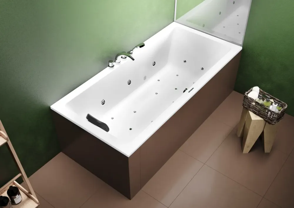 Riho Lusso bubbelbad 190x90cm wit glans met touchbediening, 6 + 4 + 2 hydrojets en 11 aerojets Nieuw