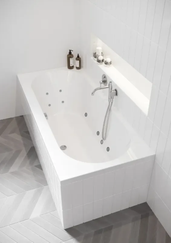 Exclusieve Aanbieding Riho Carolina bubbelbad 190x80cm wit glans pneumatisch met 6 + 4 + 2 hydrojets