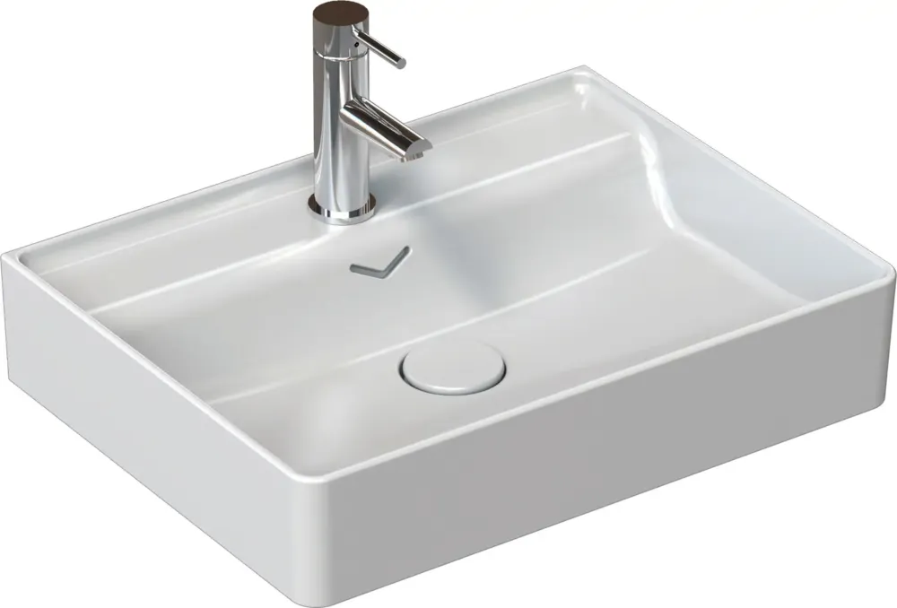 Isvea Vea opbouw wastafel met kraangat 60cm wit glans Finale Uitverkoop