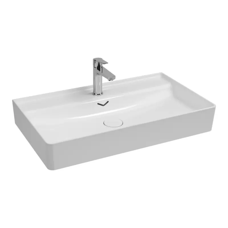 Isvea Vea opbouw wastafel met kraangat 100cm wit glans Koopje