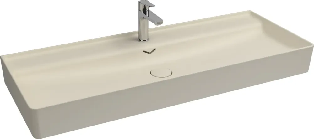 Goedkoop Isvea Vea opbouw wastafel met kraangat 120cm ivoor