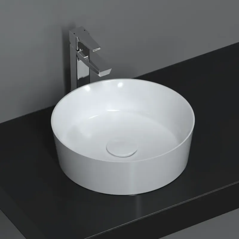 Isvea Peak waskom rond 38cm wit glans Meest Verkocht