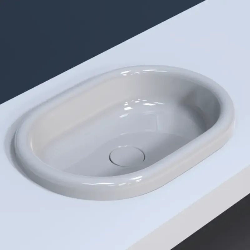 Direct Verzonden Isvea Curvo Inbouw waskom ovaal 60cm wit