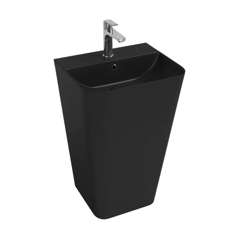 Op = Op Isvea Sott Aqua staande wastafel 50cm zwart mat