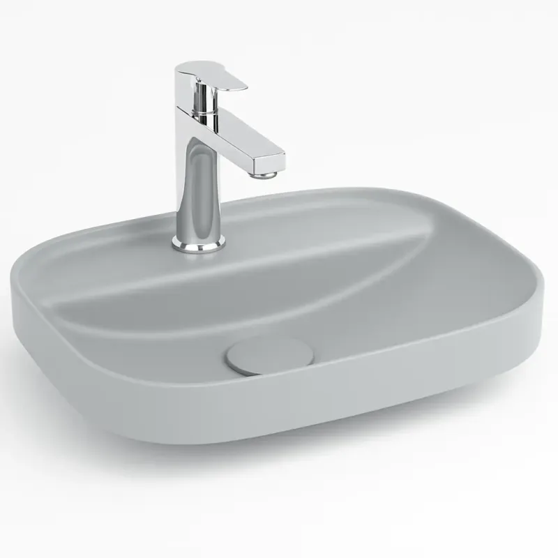 Betrouwbaar Isvea Infinity inbouwwastafel met kraangat 55x40cm grijs
