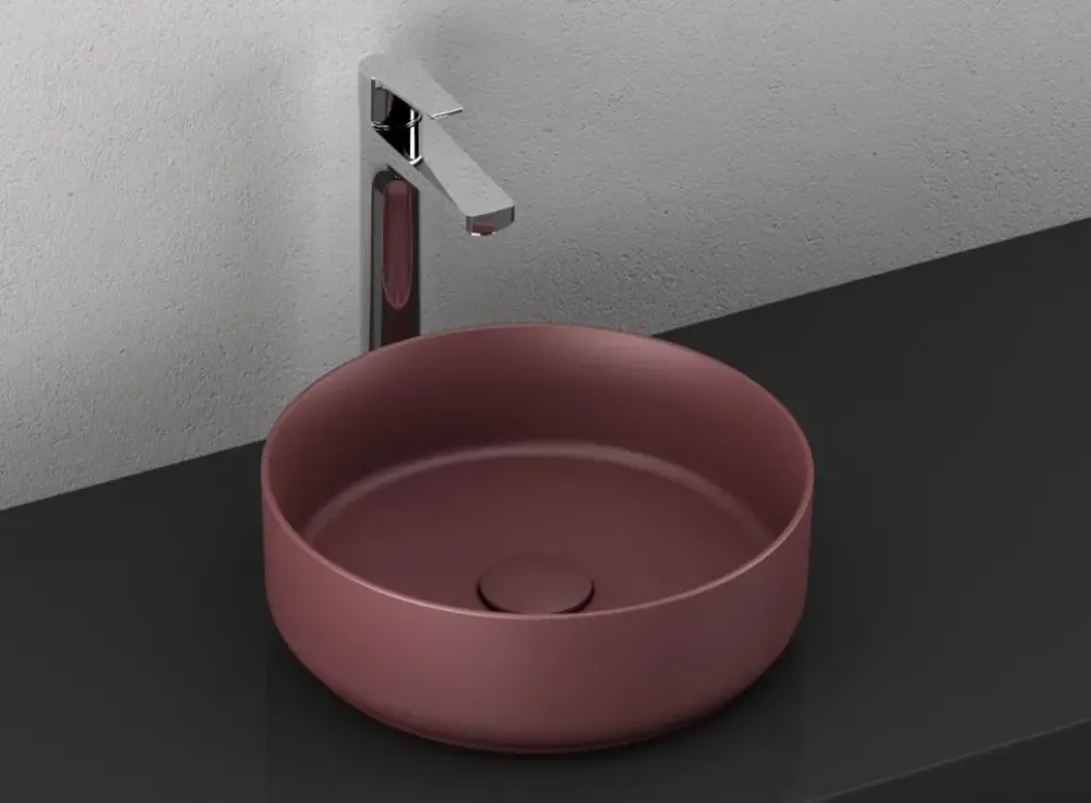 Isvea Infinity waskom rond 36cm rood Aanbieding