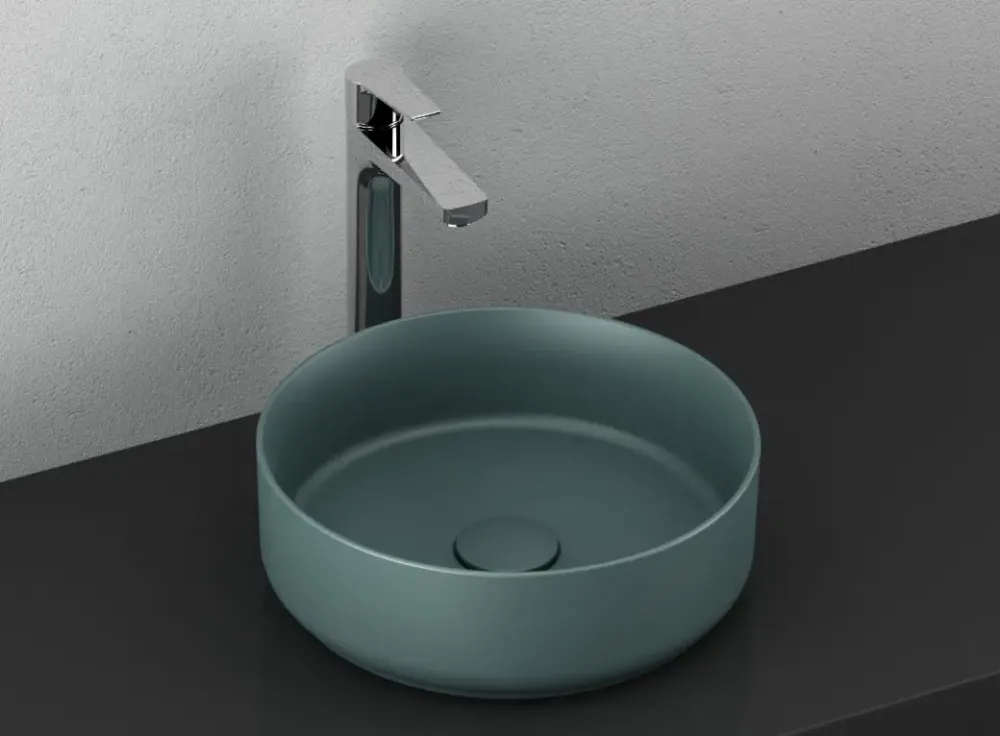 Isvea Infinity waskom rond 36cm petrol Rechtstreeks Van De Fabrikant