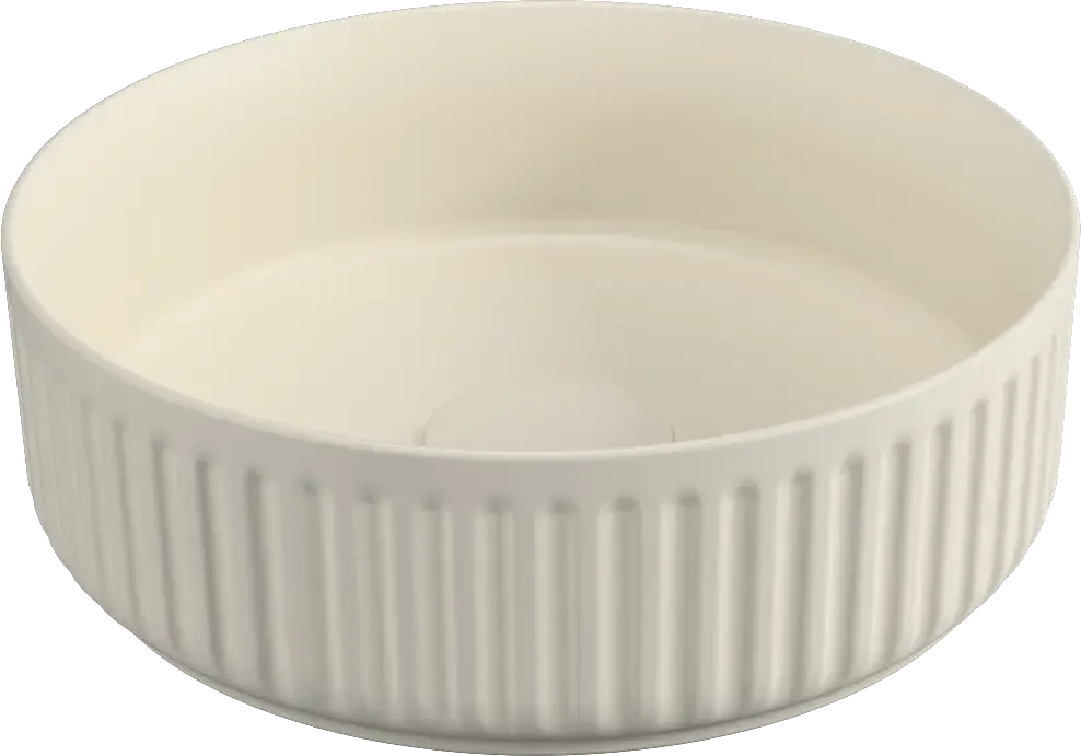 Isvea Infinity waskom rond met ribbel 36cm ivoor Bestel Nu