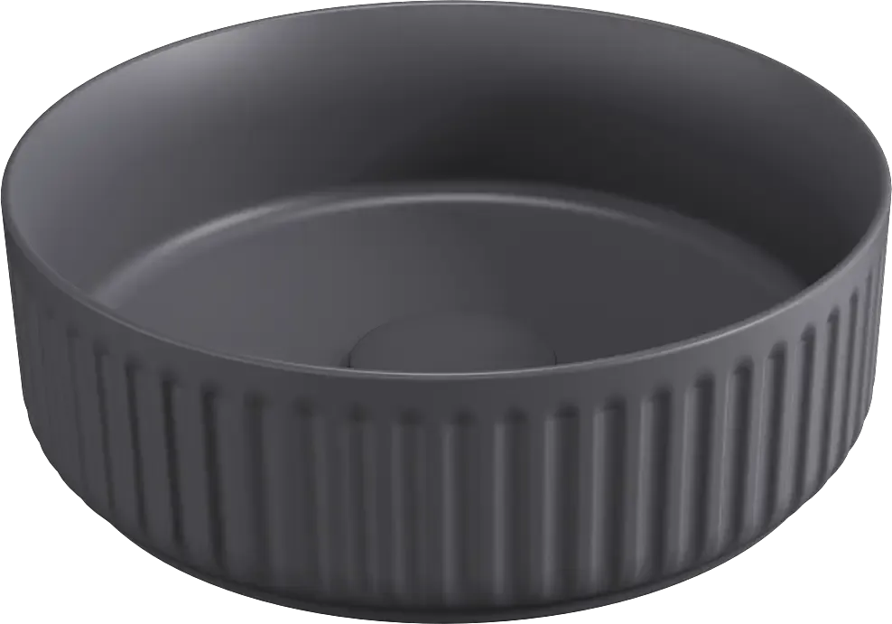Isvea Infinity waskom rond met ribbel 36cm antraciet Exclusieve Aanbieding