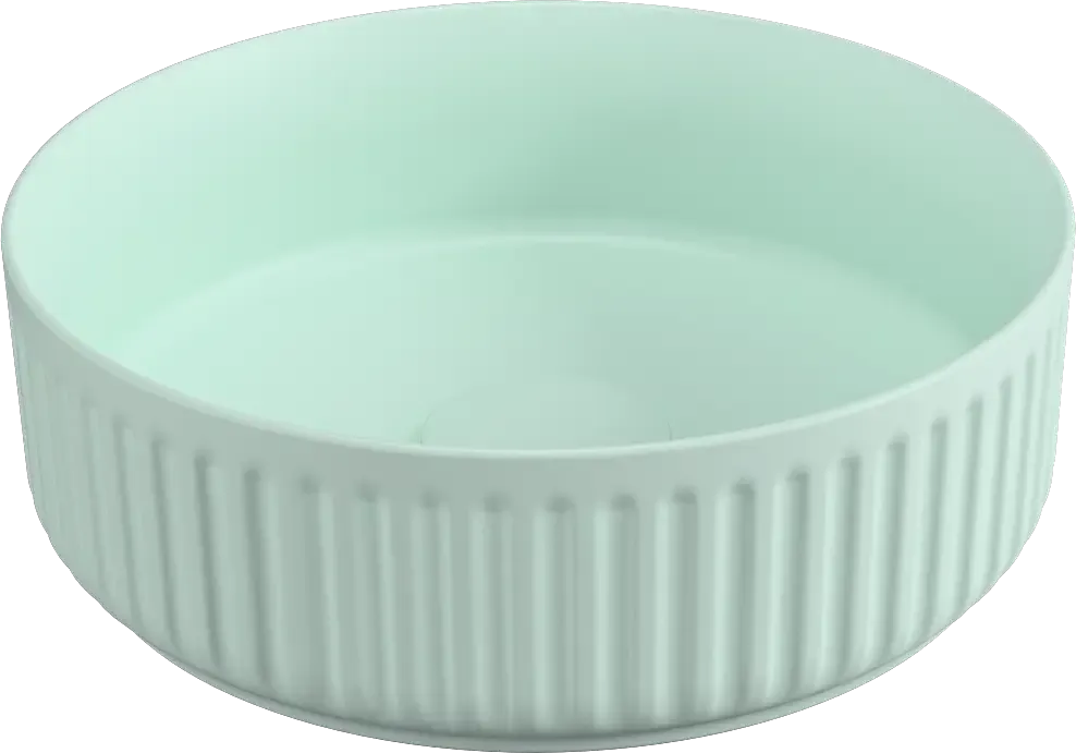 Lage Kosten Isvea Infinity waskom rond met ribbel 36cm mintgroen