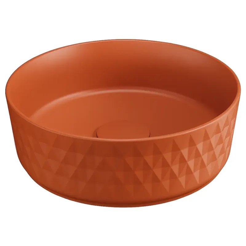 Favoriet Isvea Infinity waskom rond met deco 36cm terracotta