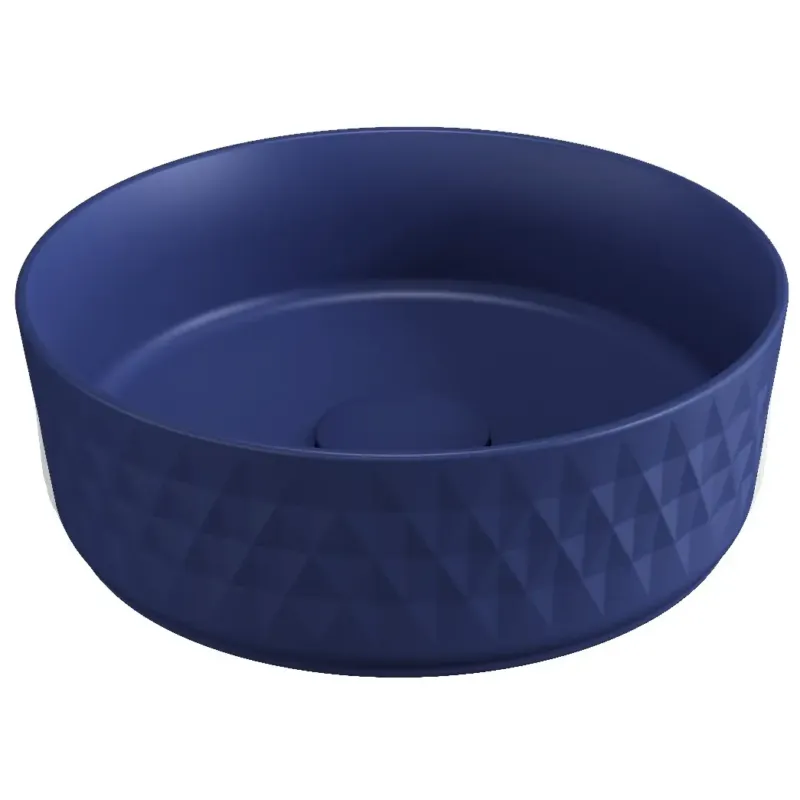 Isvea Infinity waskom rond met deco 36cm blauw Koop Vandaag