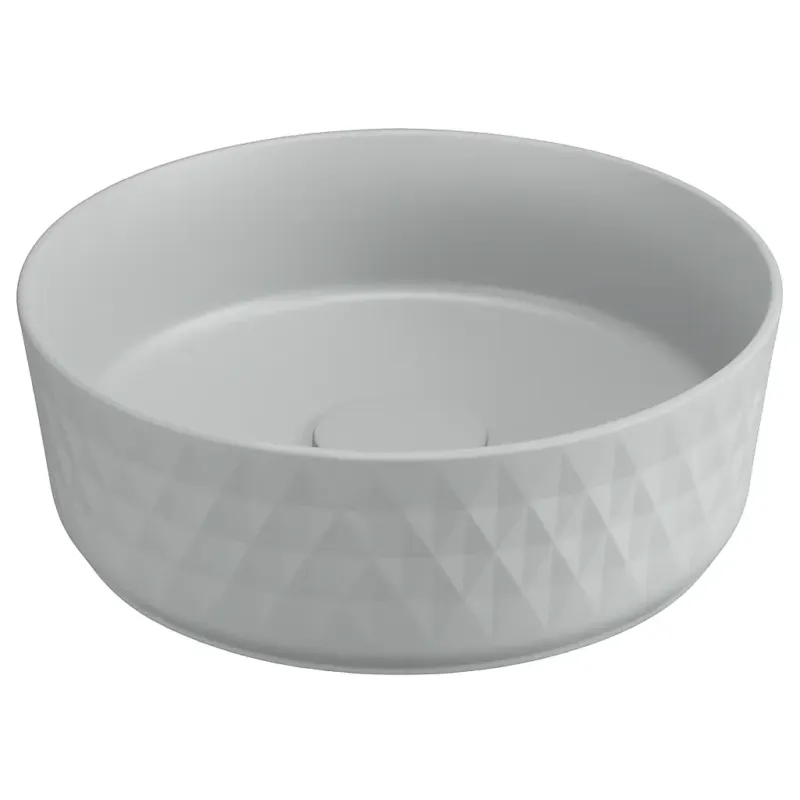 Gecertificeerd Isvea Infinity waskom rond met deco 36cm grijs
