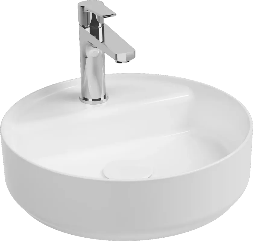 Aanbieding Isvea Infinity waskom rond met kraangat 42cm wit glans