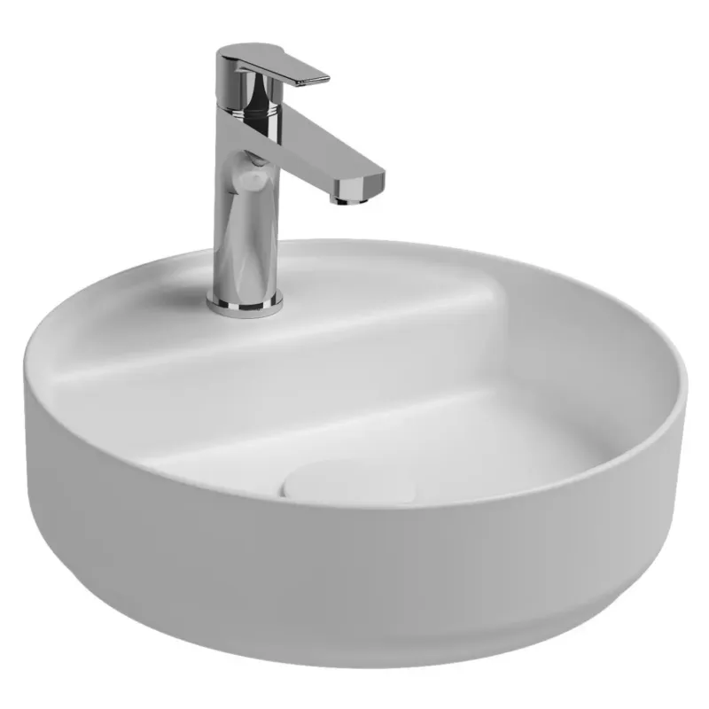 Isvea Infinity waskom rond met kraangat 42cm wit mat Shop Nu