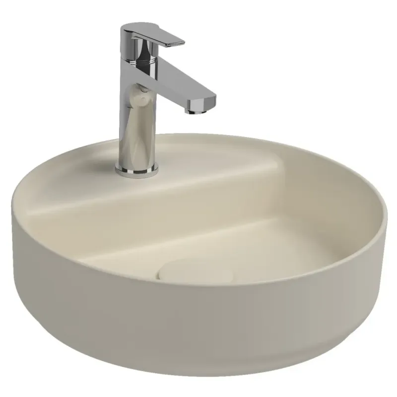 Lage Kosten Isvea Infinity waskom rond met kraangat 42cm ivoor
