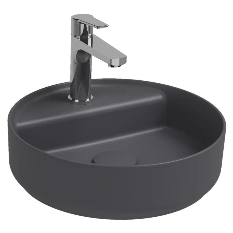 Betrouwbaar Isvea Infinity waskom rond met kraangat 42cm antraciet